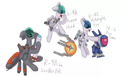 Size: 2055x1313 | Tagged: safe, artist:fameng, derpibooru import, original species, plane pony, pony, plane, r-9a arrowhead, r-9bbk striderbk, r-9e midnight eye, r-type, r-type tactics