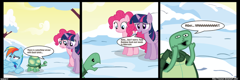 Size: 2300x770 | Tagged: safe, artist:ivanpqwerty, derpibooru import, pinkie pie, rainbow dash, tank, twilight sparkle, twilight sparkle (alicorn), alicorn, pony, comic, dialogue, humor, role reversal, snow, sweet bro and hella jeff