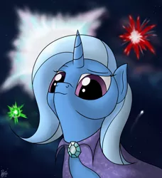 Size: 1593x1750 | Tagged: safe, artist:dodgeths, derpibooru import, trixie, pony, unicorn, female, fireworks, mare, night, sky, solo