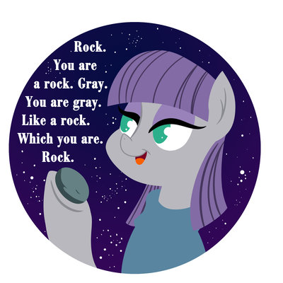 Size: 400x400 | Tagged: safe, artist:bunnimation, derpibooru import, boulder (pet), maud pie, earth pony, pony, button, female, mare, poetry, smiling, solo, stars, when she smiles