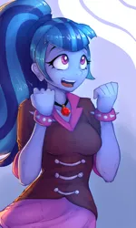 Size: 540x900 | Tagged: safe, artist:drbdnv, derpibooru import, sonata dusk, equestria girls, rainbow rocks, clothes, cute, female, gem, jewelry, necklace, open mouth, shirt, siren gem, skirt, solo, sonatabetes