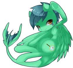 Size: 806x750 | Tagged: artist:loyaldis, bedroom eyes, cute, derpibooru import, flying, looking at you, monster pony, oc, oc:zuthal, original species, pegasus, safe, simple background, smiling, solo, tatzlpony, transparent background, unofficial characters only