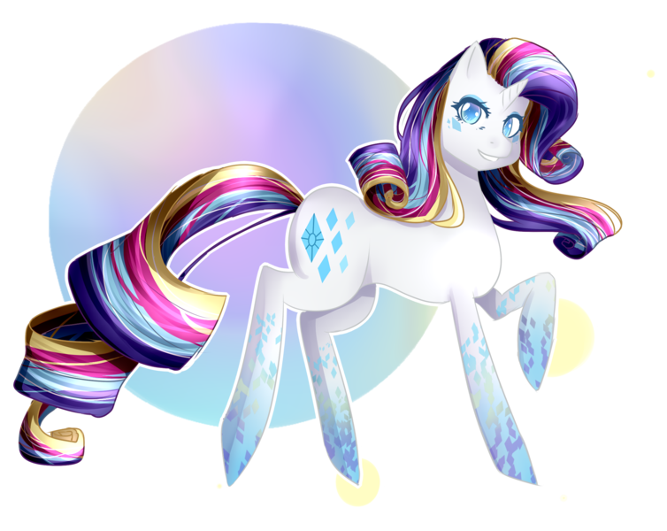 Size: 2247x1789 | Tagged: safe, artist:tsuukiusa, derpibooru import, part of a set, rarity, rainbow power, raised hoof, simple background, smiling, solo, transparent background