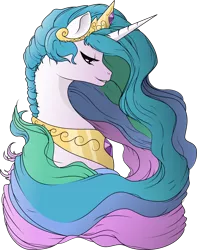 Size: 7334x9294 | Tagged: safe, artist:michdruch, artist:tiitcha, derpibooru import, princess celestia, pony, absurd resolution, female, mare, portrait, simple background, smiling, solo, transparent background