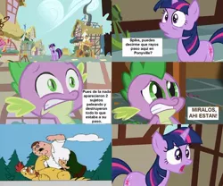 Size: 960x797 | Tagged: comic strip, derpibooru import, family guy, meme, peter griffin, safe, spanish, spike, twilight sparkle