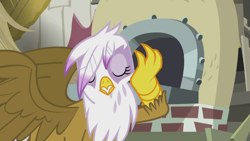 Size: 1920x1080 | Tagged: safe, derpibooru import, screencap, gilda, gryphon, the lost treasure of griffonstone, animation error, oven