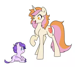 Size: 2000x1800 | Tagged: age swap, artist:kianamai, derpibooru import, dracony, hybrid, interspecies offspring, kilalaverse, next generation, oc, oc:crystal clarity, oc:pixel bit, offspring, parent:button mash, parent:rarity, parent:spike, parents:sparity, parents:sweetiemash, parent:sweetie belle, role reversal, safe, simple background, unofficial characters only, white background