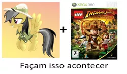 Size: 1268x740 | Tagged: daring do, derpibooru import, exploitable meme, indiana jones, lego, lego indiana jones, make it happen, meme, portuguese, safe