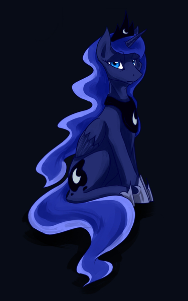 Size: 1000x1600 | Tagged: artist:gasmaskfox, derpibooru import, princess luna, safe, sitting, solo