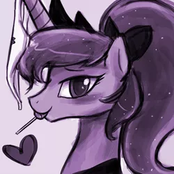 Size: 500x500 | Tagged: suggestive, artist:lumineko, derpibooru import, princess luna, pony, blushing, clothes, cute, dreamluna, female, heart, lollipop, looking at you, lunabetes, mare, panties, portrait, solo, stupid sexy princess luna, underwear