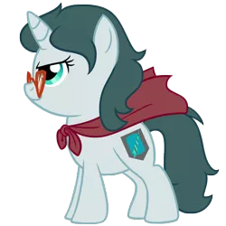 Size: 1500x1500 | Tagged: safe, artist:floots, derpibooru import, oc, oc:aquaria lance, unofficial characters only, pony, unicorn, cape, clothes, female, filly, glasses, solo