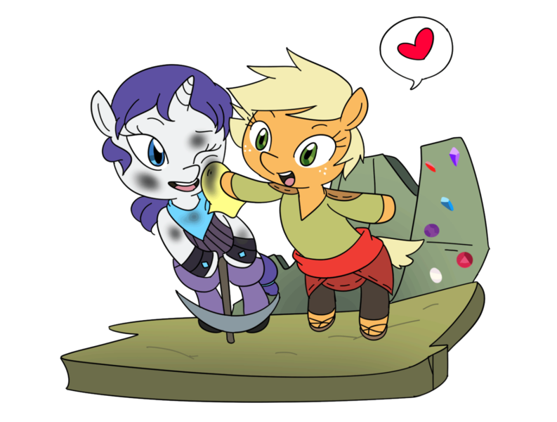 Size: 1280x969 | Tagged: safe, artist:cowgirlrarity, derpibooru import, applejack, rarity, oc, oc:ivory, oc:sparkling cider, female, lesbian, rarijack, shipping, ultimare universe