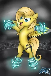 Size: 2500x3700 | Tagged: safe, artist:setharu, derpibooru import, oc, oc:psychoshy, unofficial characters only, pegasus, pony, fallout equestria, fallout equestria: project horizons, fallout, female, power hoof, solo