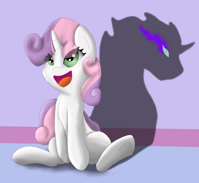 Size: 1581x1456 | Tagged: artist:midnightsonare, derpibooru import, fanfic art, king sombra, safe, shadow, sweetie belle, umbrum