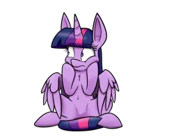 Size: 1000x800 | Tagged: safe, artist:bellspurgebells, derpibooru import, twilight sparkle, twilight sparkle (alicorn), alicorn, pony, chest fluff, female, mare, simple background, sitting, solo, spread wings, transparent background