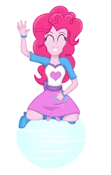 Size: 1260x1980 | Tagged: safe, artist:deannaphantom13, derpibooru import, pinkie pie, equestria girls, airbending, avatar the last airbender, balloon, boots, bracelet, clothes, crossover, high heel boots, jewelry, simple background, skirt, solo, transparent background