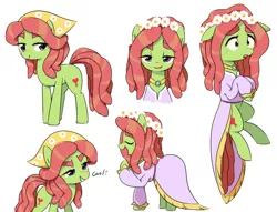 Size: 1280x978 | Tagged: safe, artist:30clock, derpibooru import, tree hugger, earth pony, pony, make new friends but keep discord, clothes, cute, dress, eyes closed, female, gala dress, huggerbetes, mare, open mouth, smiling, solo