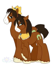 Size: 2507x3541 | Tagged: safe, artist:stagetechyart, derpibooru import, trouble shoes, earth pony, pony, duality, female, high res, male, mare, r63 paradox, rule 63, self ponidox, simple background, stallion, transparent background, troubleheels clara, vector, watermark