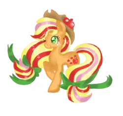 Size: 457x428 | Tagged: applejack, artist:chiuuchiuu, derpibooru import, rainbow power, safe, simple background, solo, transparent background