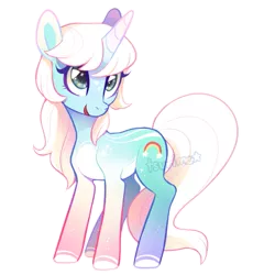 Size: 559x582 | Tagged: safe, artist:tsurime, derpibooru import, oc, unofficial characters only, pony, unicorn, cute, female, horn, image, looking at someone, looking at something, mare, old art, png, rainbow, simple background, solo, sparkles, sparkly eyes, starry eyes, stars, transparent background, unicorn oc, wingding eyes