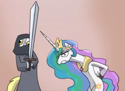 Size: 483x351 | Tagged: safe, artist:peichenphilip, derpibooru import, edit, derpy hooves, princess celestia, pegasus, pony, context is for the weak, eddard stark, execution, executioner, female, game of pones, game of thrones, ilyn payne, imminent death, imminent decapitation, mare, ned stark, regicide, sword