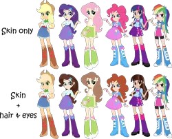 Size: 1499x1209 | Tagged: safe, artist:colossalstinker, artist:selenaede, derpibooru import, applejack, fluttershy, pinkie pie, rainbow dash, rarity, twilight sparkle, equestria girls, backpack, balloon, boots, bowtie, bracelet, clothes, cowboy boots, eqg promo pose set, hand on hip, high heel boots, human coloration, humane six, jewelry, mane six, natural hair color, realism edits, socks, wristband