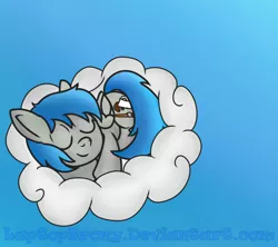 Size: 868x772 | Tagged: safe, artist:laptopbrony, derpibooru import, oc, oc:darcy sinclair, unofficial characters only, pegasus, pony, cloud, cute, female, sleeping