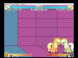 Size: 400x300 | Tagged: animated, applejack, combo, curb stomp, derpibooru import, fight, fighting is magic, granny smith, lasso, recolor, rekt, safe