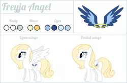 Size: 9100x6000 | Tagged: safe, artist:dasprid, derpibooru import, oc, oc:freyja angel, unofficial characters only, angel pony, pegasus, pony, absurd resolution, halo, reference sheet