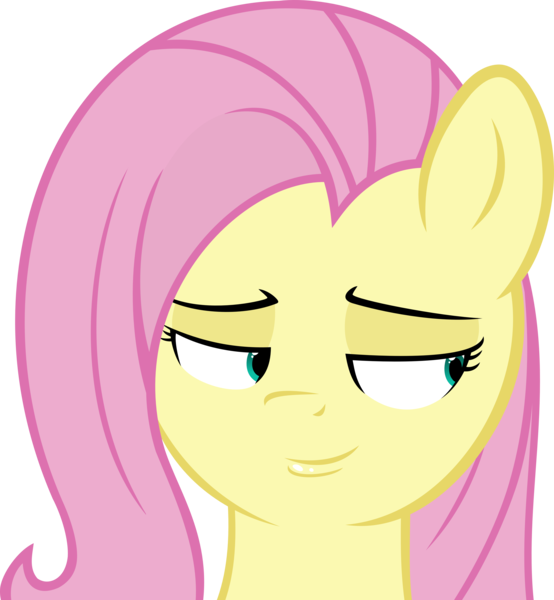 Size: 5263x5701 | Tagged: absurd resolution, artist:mittsies, artist:slb94, bedroom eyes, derpibooru import, fluttershy, safe, simple background, smug, solo, three curious ponies, transparent background, vector