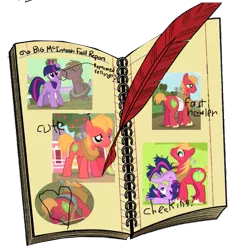 Size: 765x768 | Tagged: suggestive, artist:brendahickey, derpibooru import, edit, idw, big macintosh, twilight sparkle, earth pony, pony, big macindog, comic, male, plot, shipping, stallion, straight, text edit, twilight's field report, twimac