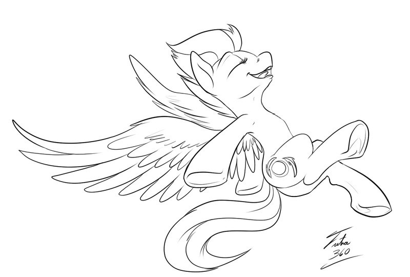 Size: 1586x1070 | Tagged: artist:tsitra360, derpibooru import, monochrome, night glider, safe, solo, the cutie map, underhoof