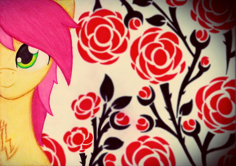 Size: 3501x2469 | Tagged: safe, artist:canvymamamoo, derpibooru import, roseluck, rose, solo, traditional art