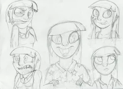 Size: 3503x2543 | Tagged: artist:megaanimationfan, derpibooru import, expressions, human, humanized, monochrome, safe, sketch, traditional art, twilight sparkle