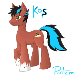 Size: 2471x2490 | Tagged: safe, artist:potzm, derpibooru import, oc, oc:kos, unofficial characters only, earth pony, pony, mascot, solo