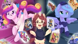 Size: 714x402 | Tagged: safe, artist:ende26, derpibooru import, babs seed, big macintosh, braeburn, derpy hooves, doctor whooves, fluttershy, gummy, pinkie pie, princess cadance, princess luna, scootaloo, spike, time turner, twilight sparkle, oc, earth pony, pony, big babs wolf, cute, doctorderpy, filly, fluttermac, flying, glasses, male, moustache, open mouth, photo, shipping, smiling, smirk, spread wings, stallion, straight, woona