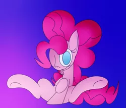 Size: 1083x928 | Tagged: safe, artist:mr. rottson, deleted from derpibooru, derpibooru import, pinkie pie, :p, cute, looking at you, sitting, smiling, solo, tongue out, underhoof, wink