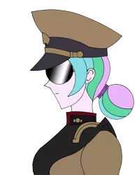 Size: 436x555 | Tagged: safe, artist:combatkaiser, derpibooru import, princess celestia, equestria girls, armored trooper votoms, clothes, clothes swap, cosplay, costume swap, crossover, principal celestia, simple background, solo, sunglasses, transparent background, yoran pailsen