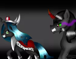 Size: 1300x1000 | Tagged: artist:terezas474747, derpibooru import, king sombra, queen chrysalis, safe