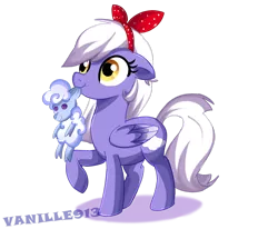 Size: 1280x1054 | Tagged: artist:spookyle, bow, derpibooru import, female, filly, hair bow, mouth hold, oc, oc:night star, plushie, ribbon, safe, sheep, solo, unofficial characters only