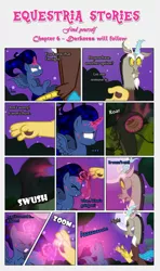 Size: 1919x3245 | Tagged: artist:estories, comic, comic:find yourself, derpibooru import, discord, hirudo, oc, oc:penumbra, possession, safe