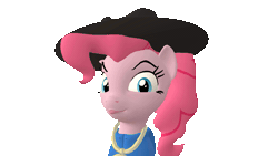 Size: 1280x720 | Tagged: safe, artist:camchao, derpibooru import, pinkie pie, earth pony, pony, 3d, animated, eyebrows, faic, female, hat, headbob, mare, rapper pie, simple background, solo, source filmmaker, transparent background