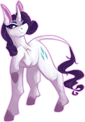 Size: 1024x1458 | Tagged: artist:marshmellowcannibal, classical unicorn, derpibooru import, leonine tail, rarity, safe, solo