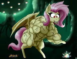 Size: 1300x1000 | Tagged: artist:sovereignbooty, derpibooru import, fetish, flutterbat, fluttershy, muscle expansion, muscle fetish, muscles, muscleshy, safe, sequence, solo, zap apple