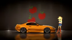 Size: 1280x720 | Tagged: safe, artist:nsdrift, derpibooru import, applejack, equestria girls, car, jza80, toyota, toyota supra