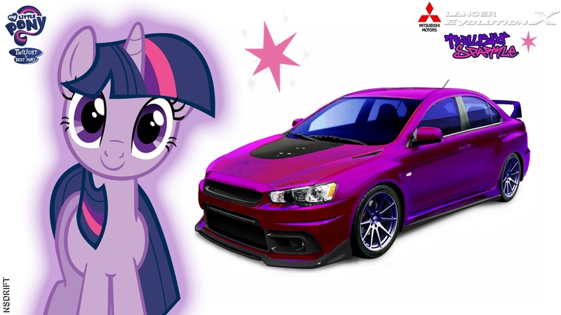 Size: 1366x768 | Tagged: artist:nsdrift, car, derpibooru import, mitsubishi, mitsubishi lancer, mitsubishi lancer evolution x, safe, solo, twilight sparkle