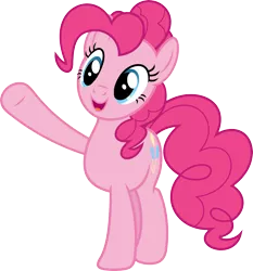 Size: 3337x3580 | Tagged: artist:porygon2z, derpibooru import, open mouth, pinkie pie, safe, simple background, solo, transparent background, vector, waving