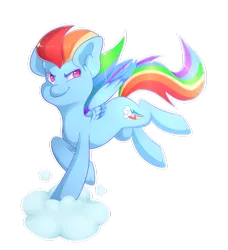 Size: 1024x1125 | Tagged: safe, artist:samandriilrf, derpibooru import, rainbow dash, pegasus, pony, cloud, cute, dashabetes, on a cloud, simple background, solo, transparent background, two toned wings, wings