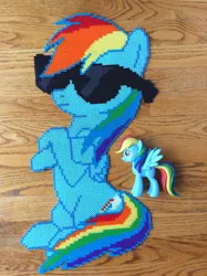 Size: 1936x2592 | Tagged: artist:oddishponygirl, craft, derpibooru import, funko, irl, perler beads, photo, rainbow dash, safe, solo, toy