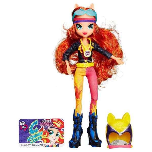 Size: 880x880 | Tagged: safe, derpibooru import, sunset shimmer, equestria girls, friendship games, doll, equestria girls logo, merchandise, outfit, sporty style